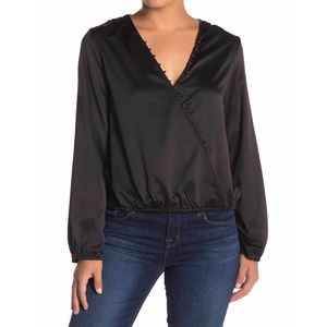 KENDALL & KYLIE Deep V-Neck Satin Blouse NWT